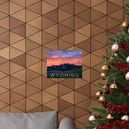 WYOMING POSTER: MOUNTAINS AT DAWN