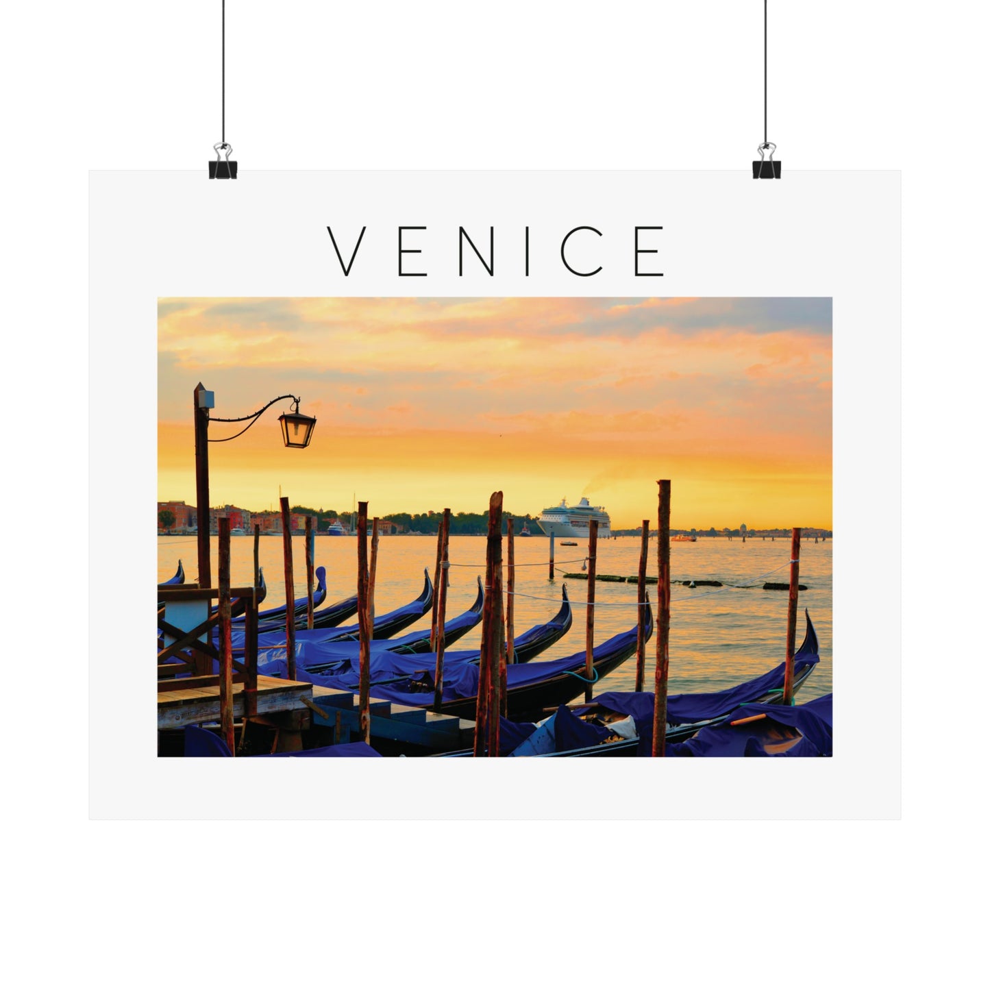 VENICE POSTER: GONDOLAS AT DAWN