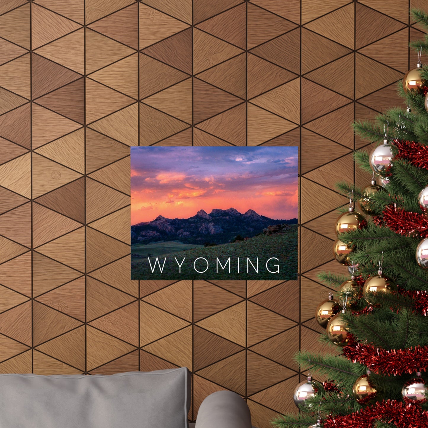 WYOMING POSTER: MOUNTAINS AT DAWN