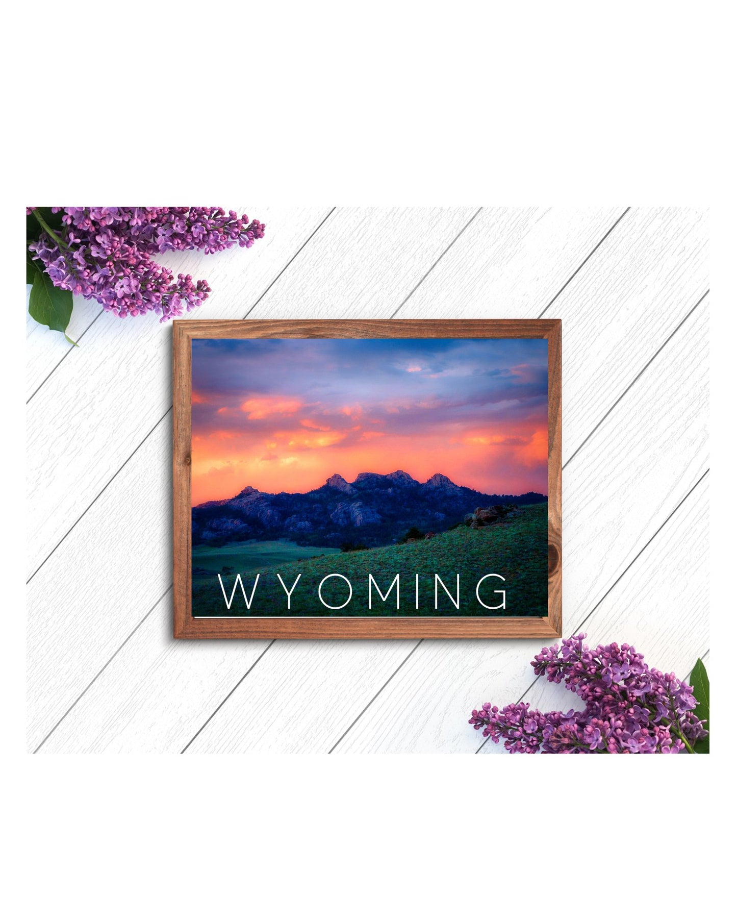 WYOMING POSTER: MOUNTAINS AT DAWN