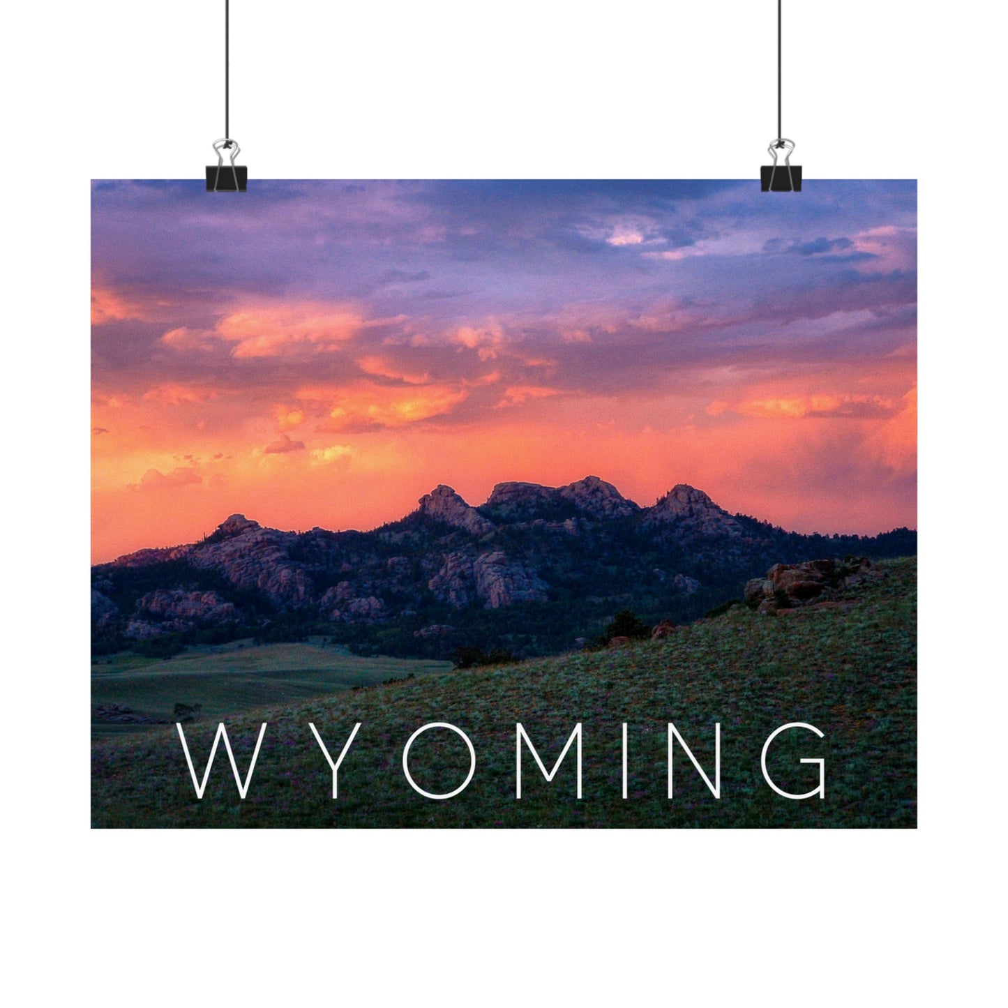 WYOMING POSTER: MOUNTAINS AT DAWN