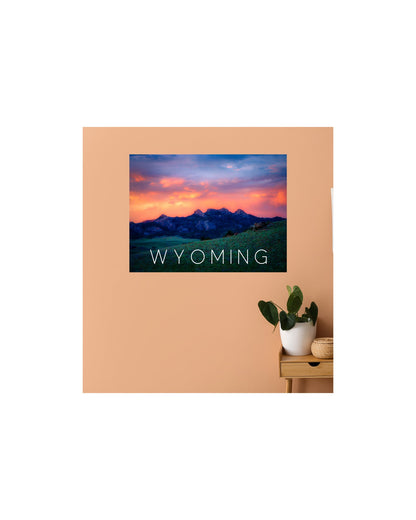 WYOMING POSTER: MOUNTAINS AT DAWN