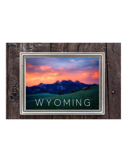 WYOMING POSTER: MOUNTAINS AT DAWN